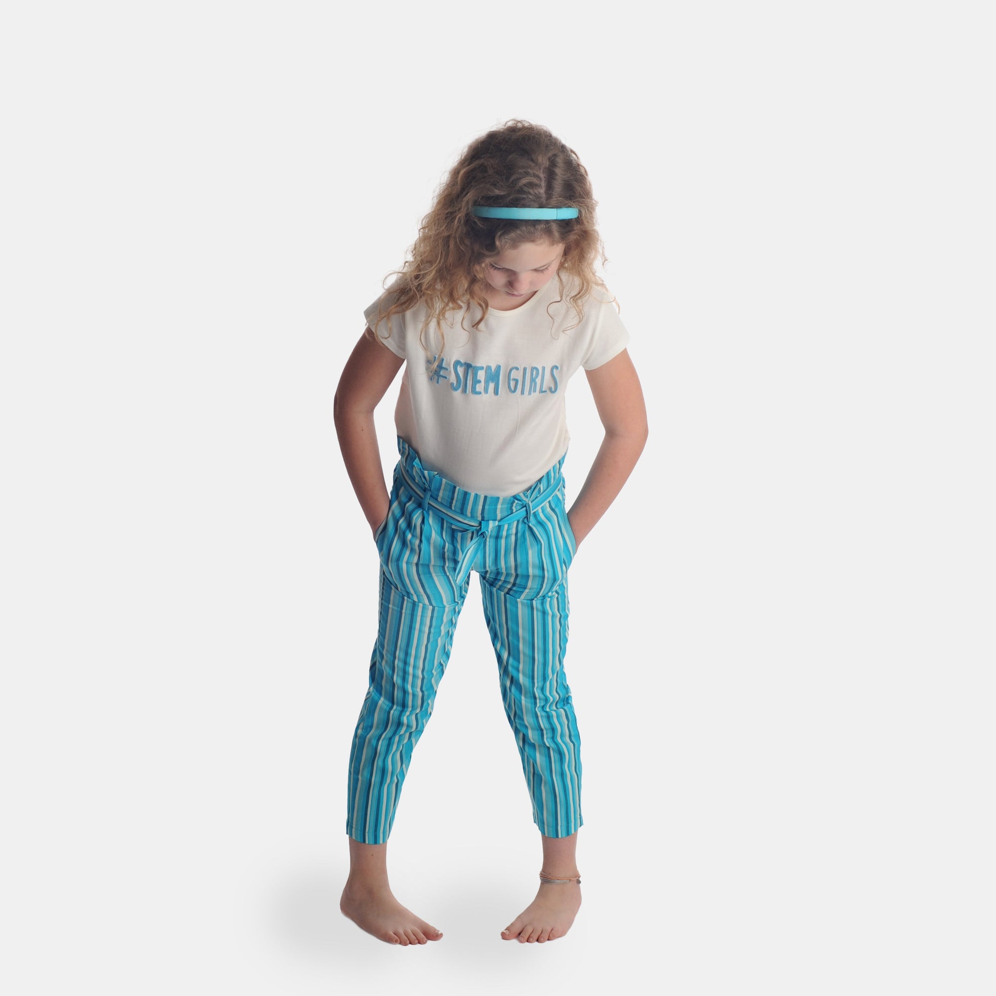 Wolfpack Women Light Blue Striped Night Pants - Crosscreek